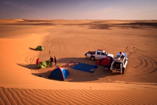 Camping in the desert