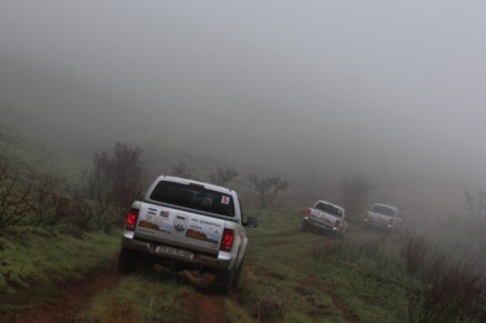 Misty conditions at the top of Ongeluksnek Pass