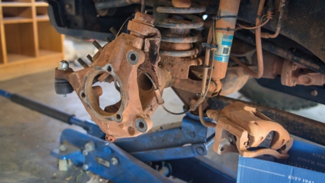 The front end without axle shaft.